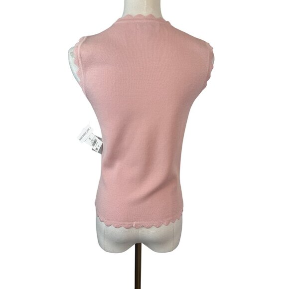 2/$30 NWT Bar III Size Small Pink Sleeveless Scallop Trim Top Polyester/Viscose - Picture 7 of 16